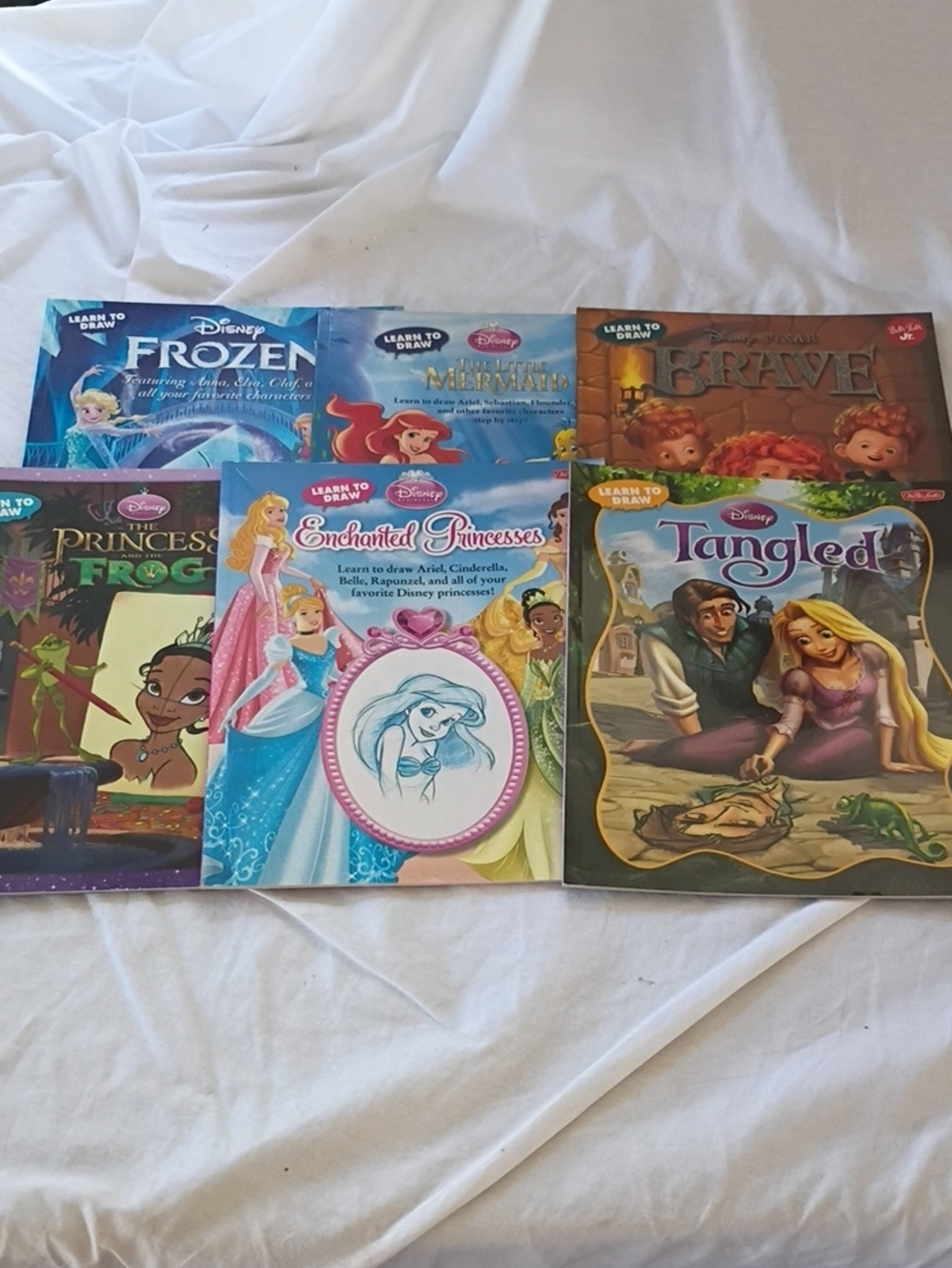 EUC Lot of 6 Disney Walter Foster Learn To Draw Books Disney Princesses Drawing